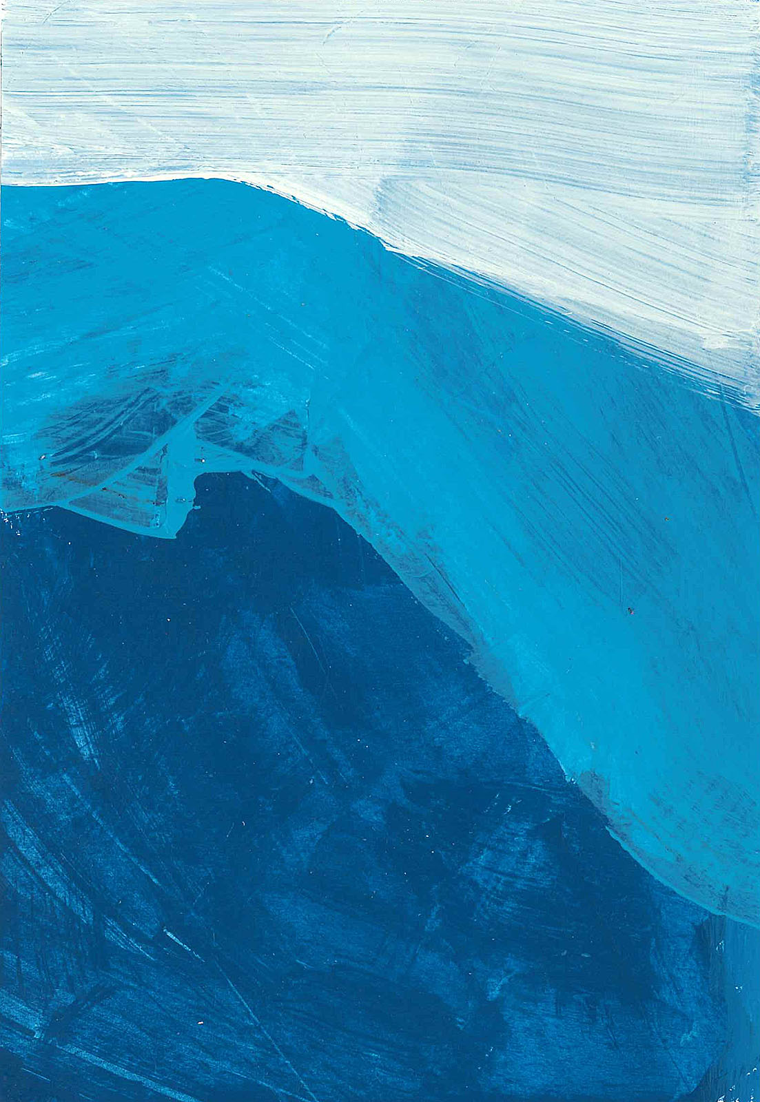 Die hochformatige Papierarbeit  o.T.(3)2024  ist  eine abstrakte abstrakte Landschaft von Doris Junker.